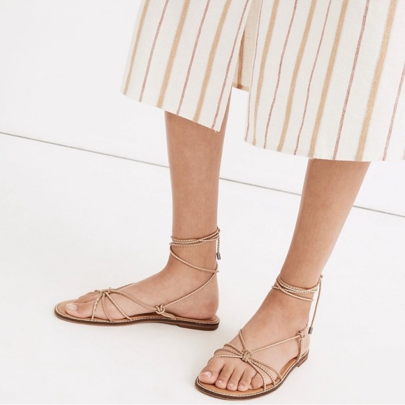 Madewell black and white leather lace up sandal sz 8 - Picture 2 of 8